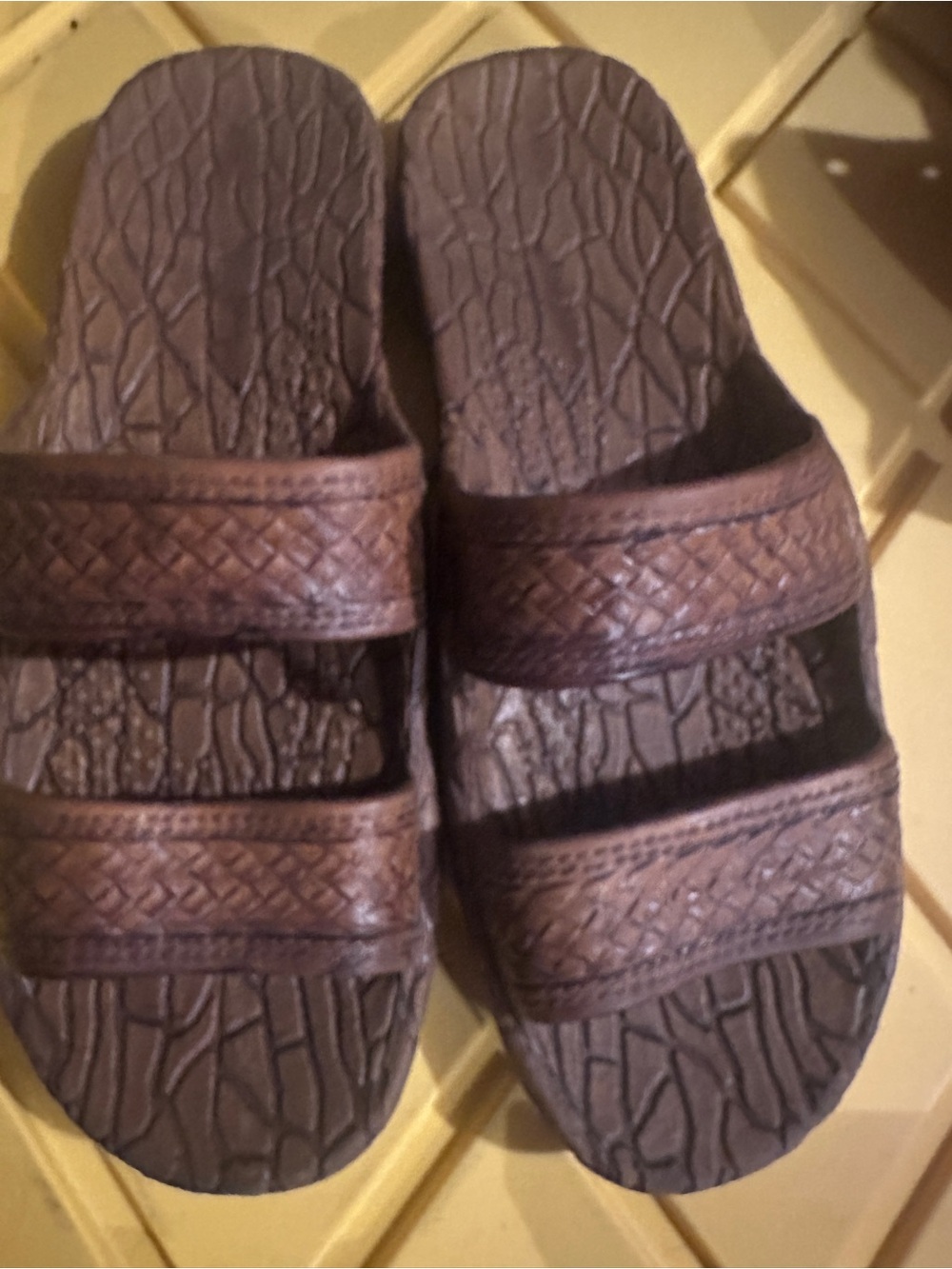 Pali Hawaii Brown Textured Sole Slide Sandal